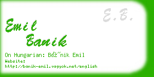 emil banik business card